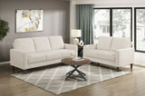 Modern Contemporary Beige Corduroy Upholstered Loveseat Comfortable Cushion Solid Wood Living Room B011P359659