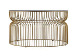 CT901 Modern Contemporary Metal Nested base and Tinted tempered glass top material 30" Coffee Table, B009P306192