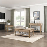 Classic Natural Finish 1pc End Table with Drawer and Open Shelf Wooden Living Room Furniture Chair B011P285303