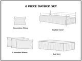 6 Piece Reversible Daybed Cover Set Brown Daybed B03597569
