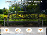 50" Iron Outdoor Courtyard Decoration Park Leisure Bench 63727074