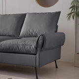 104.5"Modern Sectional Technical leather L-Shaped Sofa Couch with Convertible Ottoman 68276299