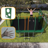 ZNTS 8X14FT Outdoor Square Trampolines for Kids Adults Long Rectangular Tumbling Trampoline 40960380