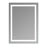 ZNTS 36"x 28" Square Built-in Light Strip Touch LED Bathroom Mirror Silver 90842465
