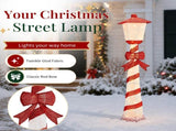 5FT Red & White Lighthouse with 110 Warm White LEDs, Fabric-Covered Christmas Light Decor, US Plug 17597569