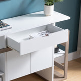 Modernize Kitchen Buffet Organizing Cabinet with 4 Shelves, White & Dark Taupe B107130967