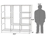 71" Portable Closet Wardrobe Clothes Rack Storage Organizer with Shelf Blue 23488326