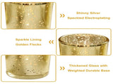 24 Pack Mercury Glass Votive Candle Holders, Gold Silver Speckled Tealight Candle Cups for Wedding, 58532417