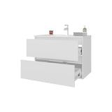 Smoot Floating Vanity with Two Drawers and Sink, White B128P314803