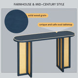 TREXM Farmhouse Rattan Console Entryway, Narrow Console with Storage, Hallway N715P245743M