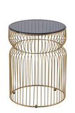 ET901 Modern Contemporary Metal Nested base and Tinted tempered glass top material 21" Height End B009P306193