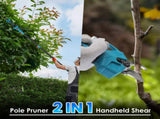 2-in-1 Electric Pruning Shear with Pole - 850W Brushless Motor, 200min Run Time, 4.5-6.3ft Extension 47093163