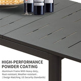 Patio Dining Expandable Table, Metal Aluminum Outdoor Table for 6-8 Person Rectangular Table for W1859111371