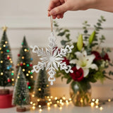6PCS Set Iron Snowflake Christmas Ornaments Decor 6.3x1.8x6.7" Christmas Tree Hanging Set for Party 82764710