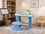 Kids Toy Keyboard Piano, Toddler Electronic Instrument with Stool, Microphone & Flashing Lights for 75009615
