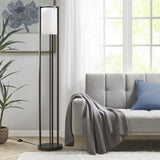 ZNTS Metal Floor Lamp with Glass Cylinder Shade B03599405