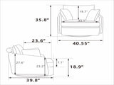 40.55"W Swivel Accent With 2 Thorw Pillows 360 Degree Swivel Round Sofa Modern Oversized Arm W1298P202214