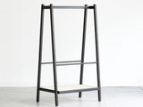 (Black) Solid Oak Wood Clothes Rack, Black Rattan Rack-clothes Rack with Shelves, Cloth W1283P298205