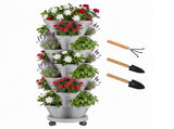 7Tier Vertical Stackable Planter with Rolling Casters, SpaceSaving Stacking Tower with Drainage 80559699