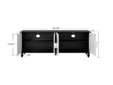 Vintage White Large Faceted Carved And Spliced Doors Combined With Black Frames For TV Stand W1445P164173
