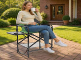 26" Tall Directors Chair with Footrest, 4Portable Bar Height Folding Camping Chair with Built-in Cup 14714257