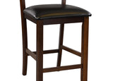 ZNTS Contemporary Style Set of 2 Counter Height Chairs Dark Oak Finish Wood Faux Leather Upholstered Seat B01146338