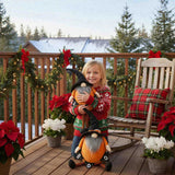 2PCS Set Spooky Christmas Gnome Decor Standing Orange Fabric Figures with Black Gnome & Banner, 63182616