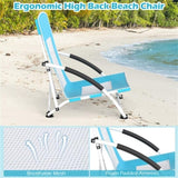 2 Pack Blue Umbrella Chair for Adults with Adjustable ParasolPortable Backpack Beach Chair 77774578