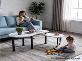 Contemporary rotatable cocktail table solid rubber wood legs, 360 degree rotating coffee table W2899P372754