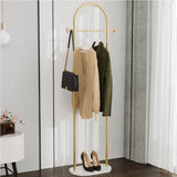 Clothing Rack, Golden Metal Freestanding Heavy Duty Clothes Rack with Marble Base, Multipurpose 06233615
