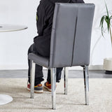 4 piece set of gray armless dining chairs brings a touch of elegance and mystery to the dining area W1151132006