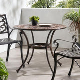 Outdoor Round Cast Aluminum Dining Table, Shiny Copper 64858.00