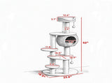 Cat Tree 52 Inch Cat Tower with Handwoven Cattail Condo Bed Platforms 3 Scratching Posts 3 Toy Balls 82785661