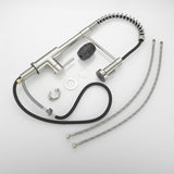 Commercial Brushed Nickel Kitchen Faucet with Pull Out Sprayer, Single Handle Single Lever Kitchen W1932P172337