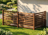 3Panel Solid Fir Wood Outdoor Privacy Screen, NoDig Air Conditioner Cover Fence with Ground 45724696
