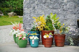 Handmade Glazed Ceramic Planter Set of 3, 15/12/9 Inch Diameter, Ribbed Pattern, for Monstera and W3273P321474
