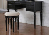 Bedroom Contemporary Vanity Set w Foldable Mirror Stool Drawers Black Color HS00F4072-ID-AHD