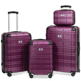 Luggage Sets ABSPC Hardshell 4pcs Luggage Hardside Lightweight Durable sets Spinner Wheels W1689P207671
