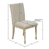 Upholstered Dining Chair with Turned Wood Legs Set of 2 B03548996