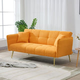 70-inch teddy fleece sofabed, convertible futon sofabed with adjustable arms and backrest, modern W2290P257425