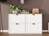 Shoe Storage Cabinet with 4 Flip Drawers, Freestanding Cabinet Organizer with Adjustable Shelf, W282P510222