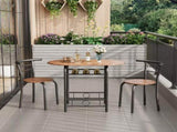 3-Piece Small Dining set, Table and Chair Set for 2 ,for Living Room, Dining Room, Kitchen, Brown 82266225