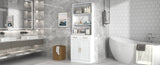 Bathroom Storage Cabinet, Cabinet with Two Doors and Drawers, Adjustable Three-layer Open N725P186645W