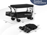 Foldable Utility Wagon,Adjustable Handle Outdoor Wagon, Puncture-Proof Wheels with Brakes, Removable 21094050