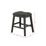 ZNTS Linen-Fabric Padded Counter Stool, Dark Grey SR011790