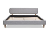 Diego Low Upholstered Platform Bed, Queen, Light Grey Polyester B2719P238661