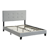 Full Size Upholstered Platform Bed Frame with pull point Tufted Headboard, Strong Wood Slat Support, W2297P284327