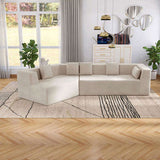 127.5'' Modern Minimalist Sofa With Deep Seat,No Assembly Needed 81311529