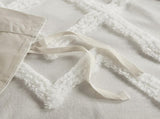 Full/Queen 3 Piece Cotton Duvet Cover Set with Chenille Tufting B035129140