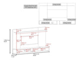 Colorado Wall Mounted TV Panel with Floating Media Console and Open Storage Shelves,Natural Oak B128P611066